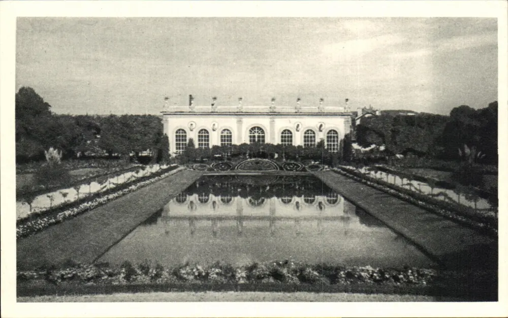 Die Orangerie des französischen Gartens — Zeichnung von Isabey — Breder Frères, Frankreich - Vorderseite