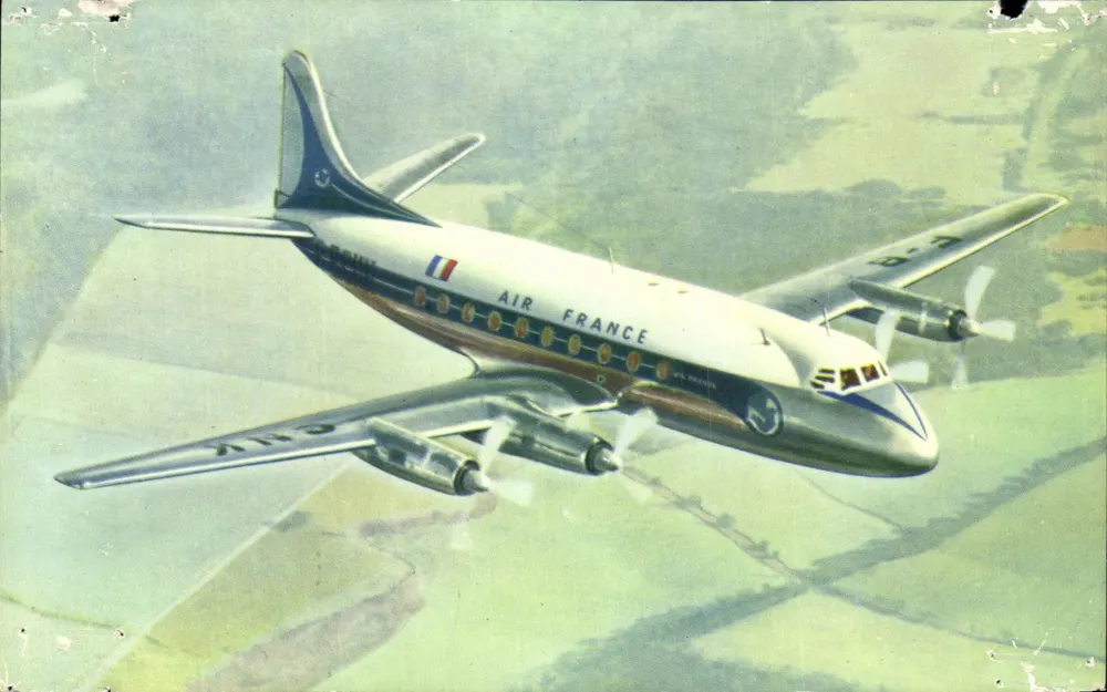 Avion Air France Viscount — illustration aérienne — éditeur SAFPHO - Vorderseite