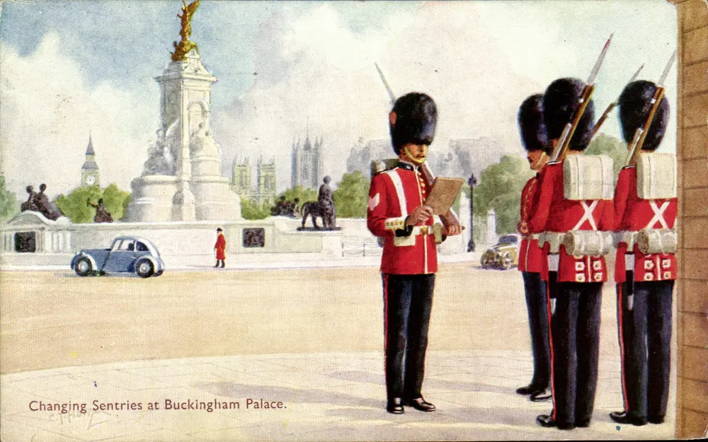 Wache am Buckingham Palace wechseln — Verlag H. Salmon Ltd. n°4135 - Vorderseite