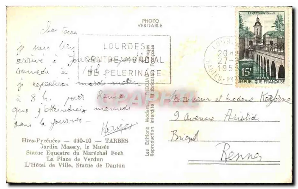 Tarbes — Panoramablick — Éditions Médiaque - Rückseite