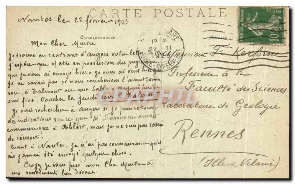 NANTES - Visão do Museu de História Natural — editor anônimo, n° 469 - Verso