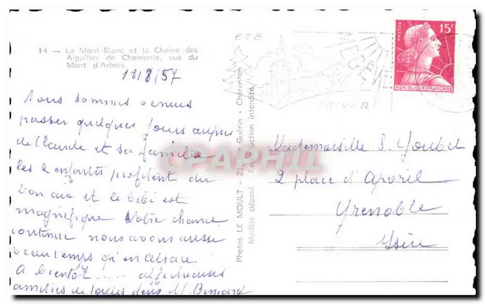 मॉंट ड'अरबॉइस — मॉंट-ब्लांक और चमोनिक्स के एगुइल्स का दृश्य — फोटोज़ ले मॉल्ट - पीछे