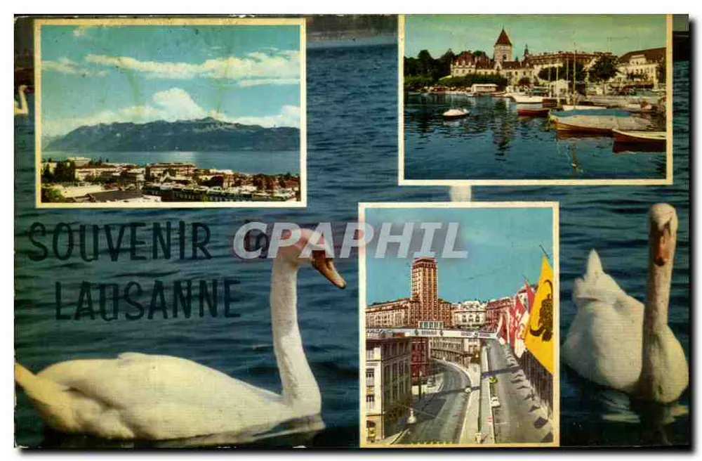 Lausanne — Panoramablick und Stadt — Souvenir Lausanne, Verlag Naturel à teurs - Vorderseite