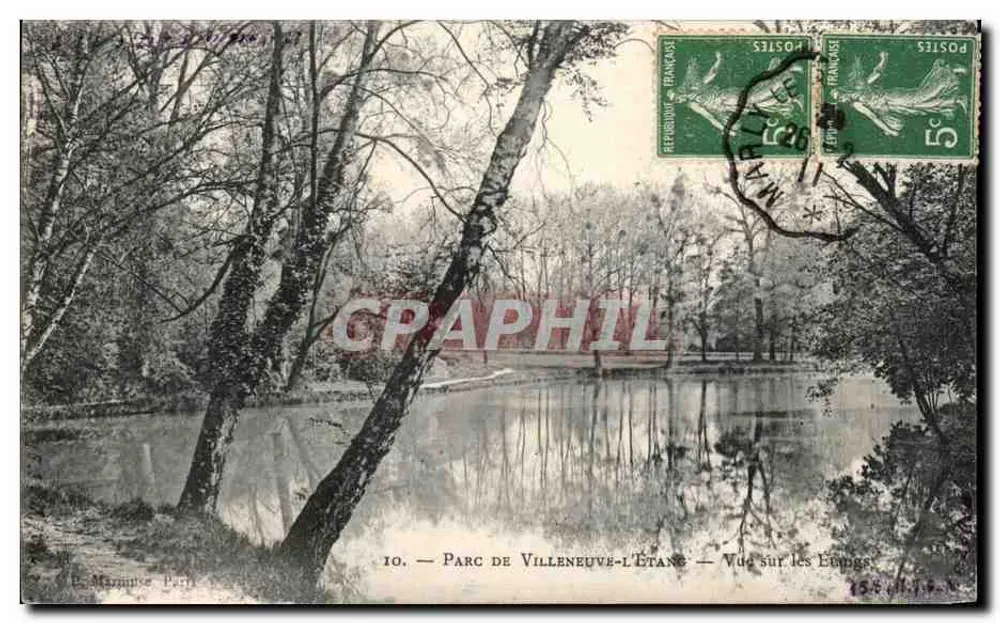 Parc de Villeneuve-l'Étang — Ansicht über die Teiche — E. Marianne, Paris - Vorderseite