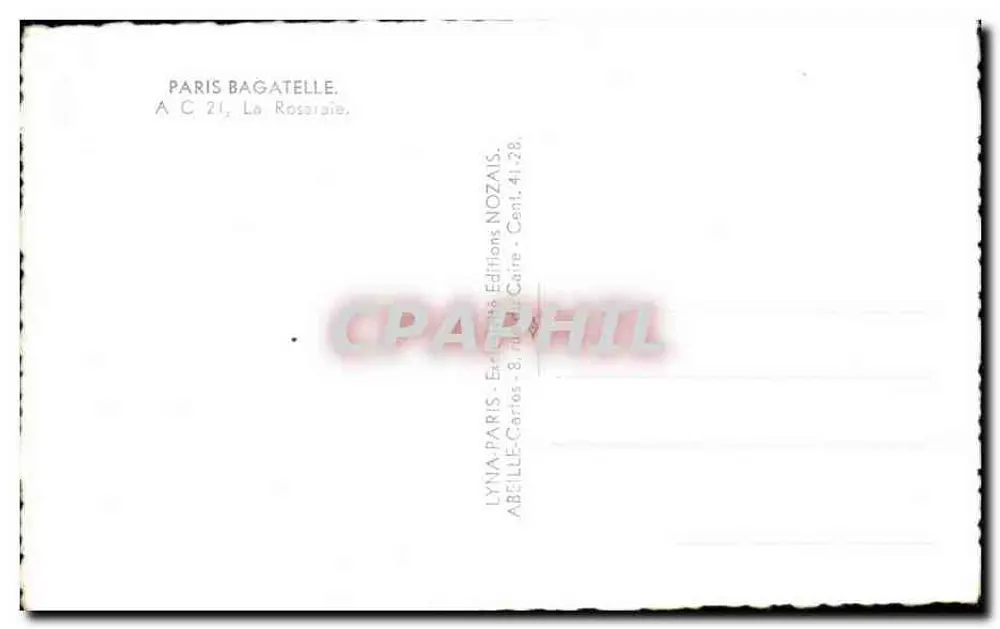 Paris Bagatelle — A Rosaleda — Edições Nozaïs - Verso