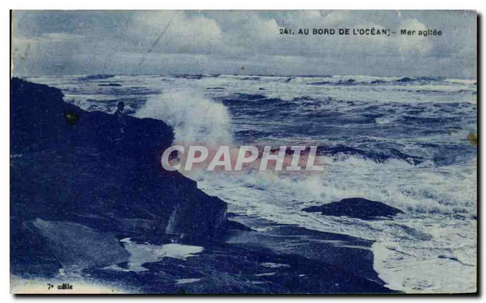 Au bord de l'océan — Mer agitée — Éditeur : Chareau, imp. Nantes - Frente