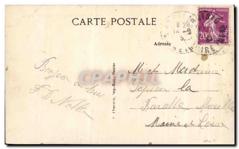 Au bord de l'océan — Mer agitée — Éditeur : Chareau, imp. Nantes - Verso