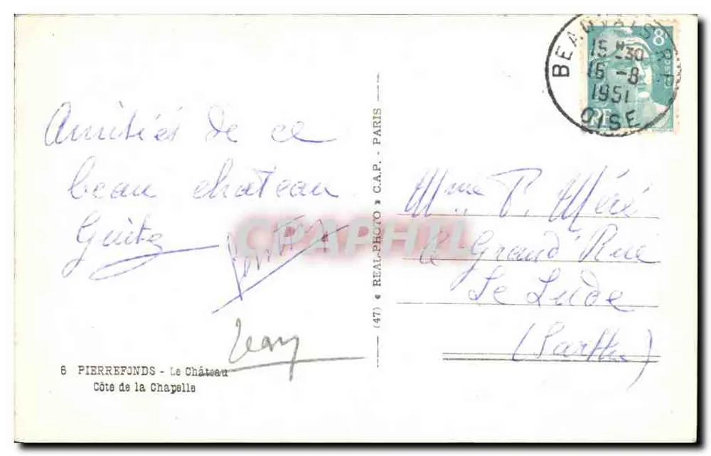 Castelo de Guîzé — PIERREFONDS — C.A.P. (47) - Verso