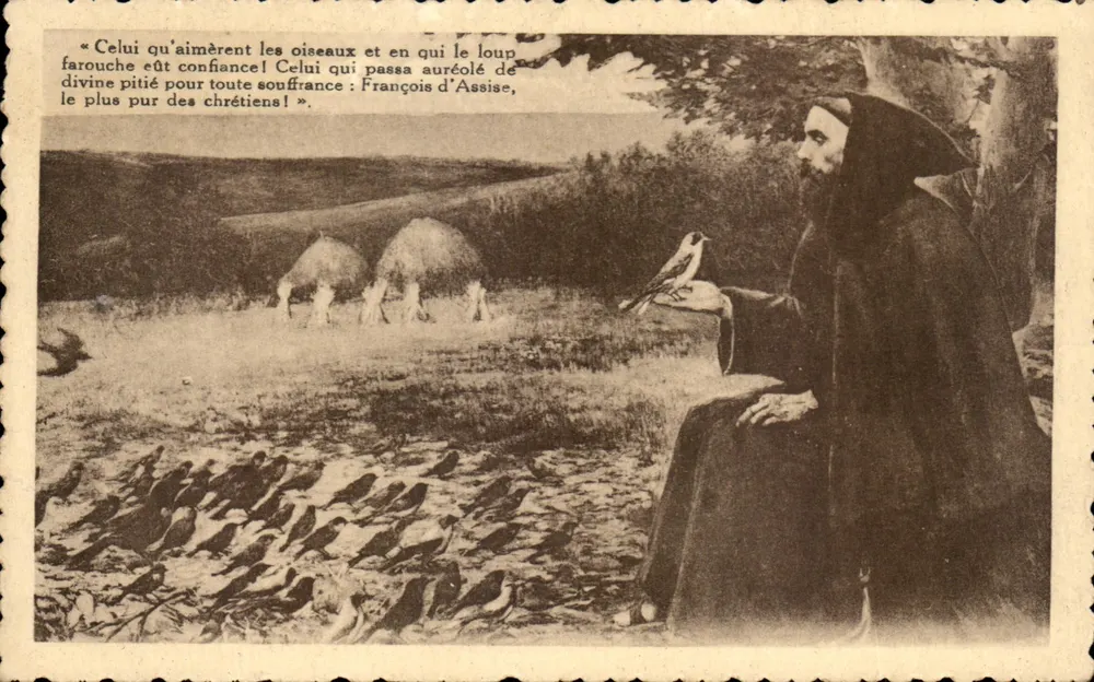 São Francisco de Assis — com pássaros — Edição La Maîne - Frente