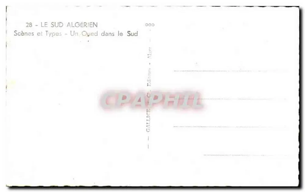 Ein Oyed im Süden — Algerien — Éditions Gallice, Algier, n°28 - Rückseite
