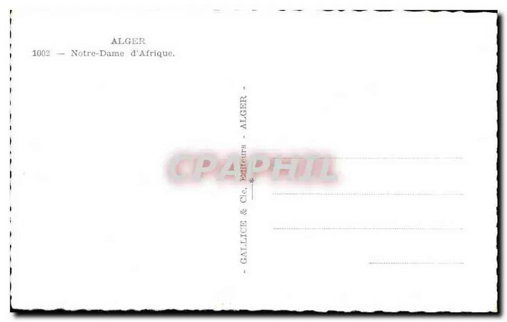 Nossa Senhora da África — Argel — editor Gallice & Cie, n° 1002 - Verso