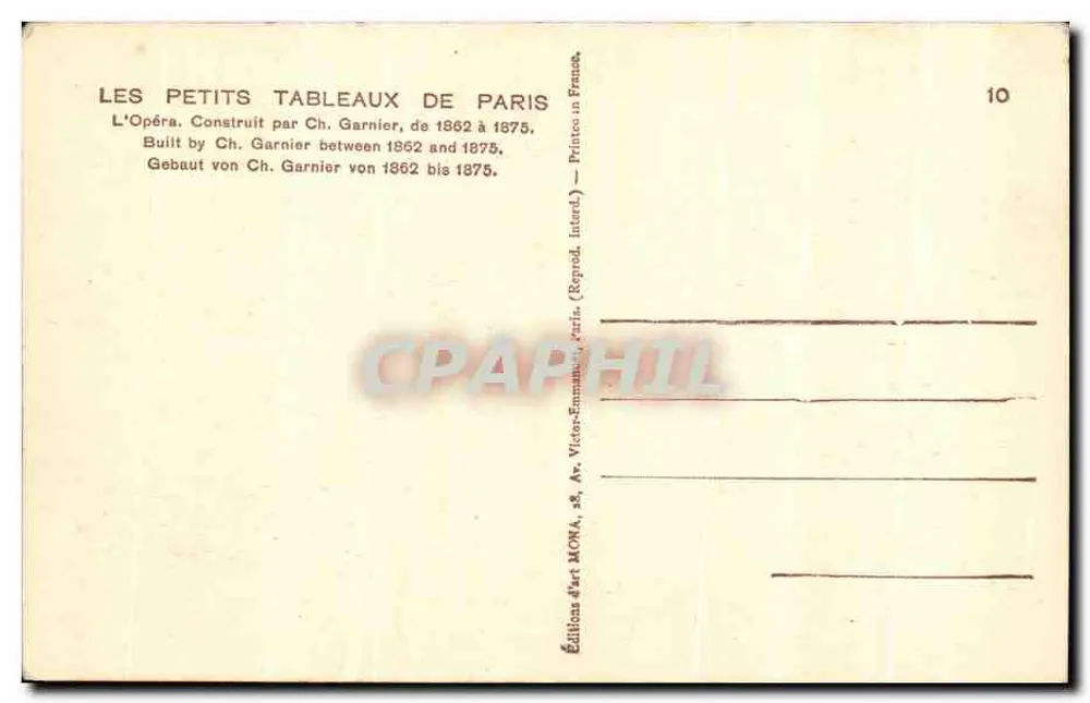 O Ópera — Paris — Editora Mona, n°10 - Verso