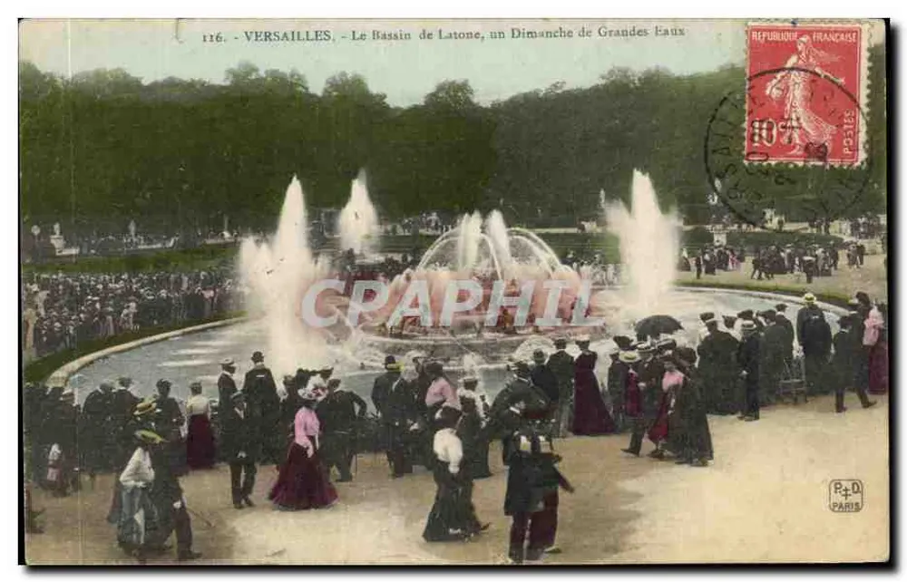 Versailles - Der Bassin de Latone, ein Sonntag der Großen Wassertänze — Verlag P.+D. PARIS, Nr. 116 - Vorderseite