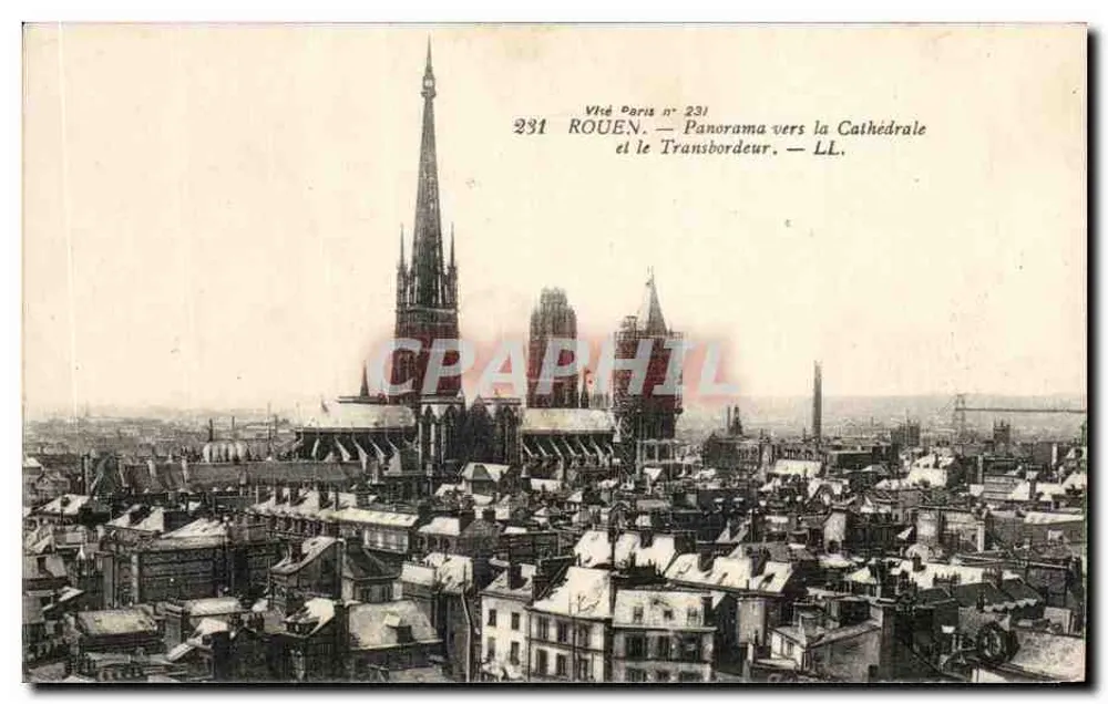 Rouen — Panorama zum Dom und zum Transbordeur — Vied Paris n° 231 - Vorderseite