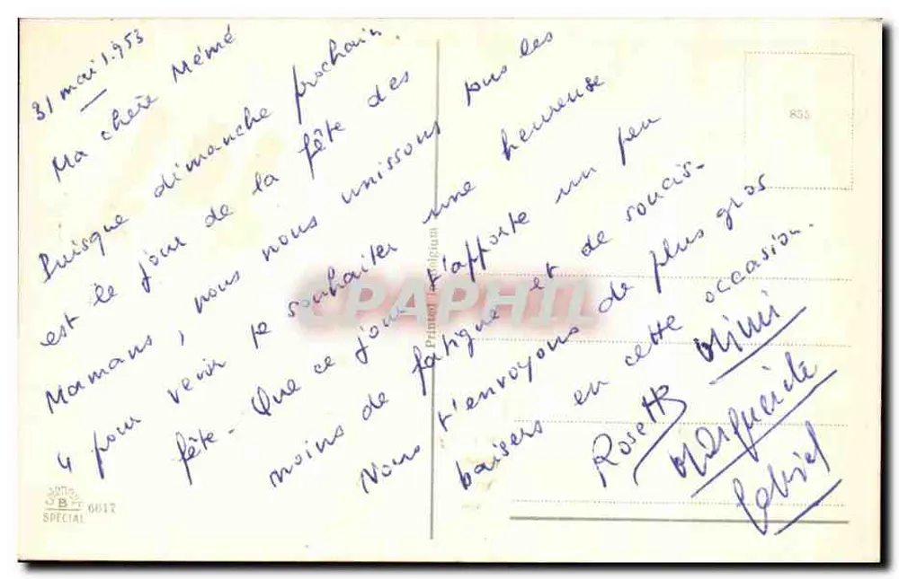 Kletterrosen — Frohe Muttertag — Verlag B. SPECIAL n° 6812 - Rückseite
