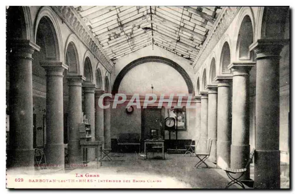 Barbotan-les-Thermes — Innenansicht der Bains Clairs — Éditeur L. Grass, n° 629 - Vorderseite