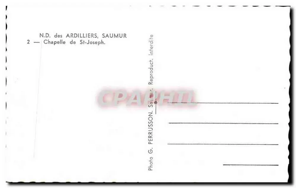 Kapelle der Ardilliers — Saumur — Foto von G. Perrusson - Rückseite