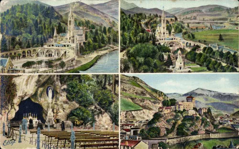 Lourdes — Die Basilika, Die Grotte und der Burgschloss — Verlag Edly - Vorderseite