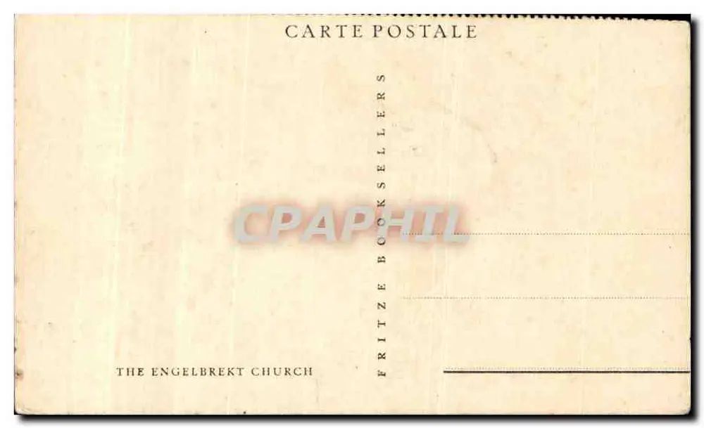 Église d'Engelbrekt — vue de l'édifice avec son clocher à horloge — éditeur Fritze Booksellers - Rewers