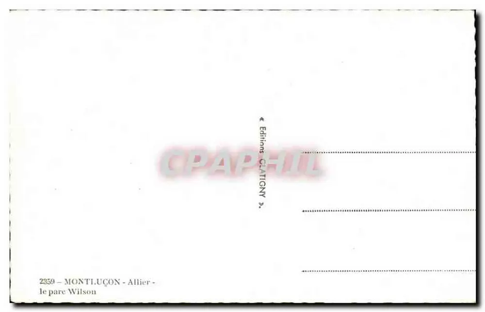 Jardim Wilson — Montluçon, Allier — Éditions Clatigny - Verso