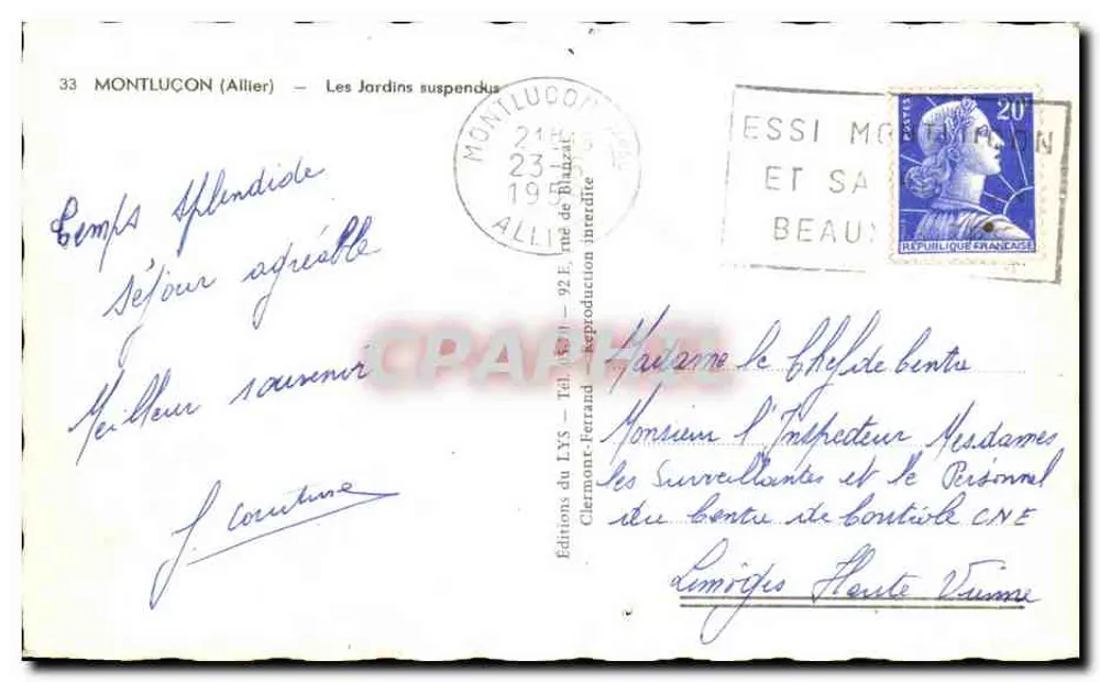 Montluçon (Allier) — Les Jardins suspendus — Éditions du LYS - Verso