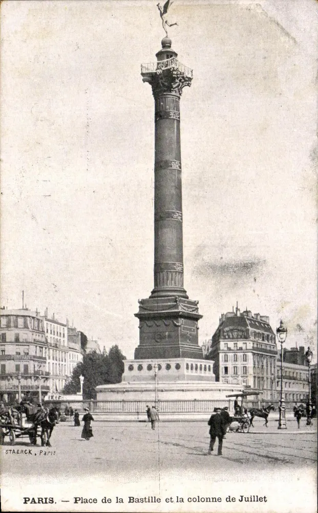 Paris — Place de la Bastille und die Säule vom Juli — Staerck, Paris - Vorderseite