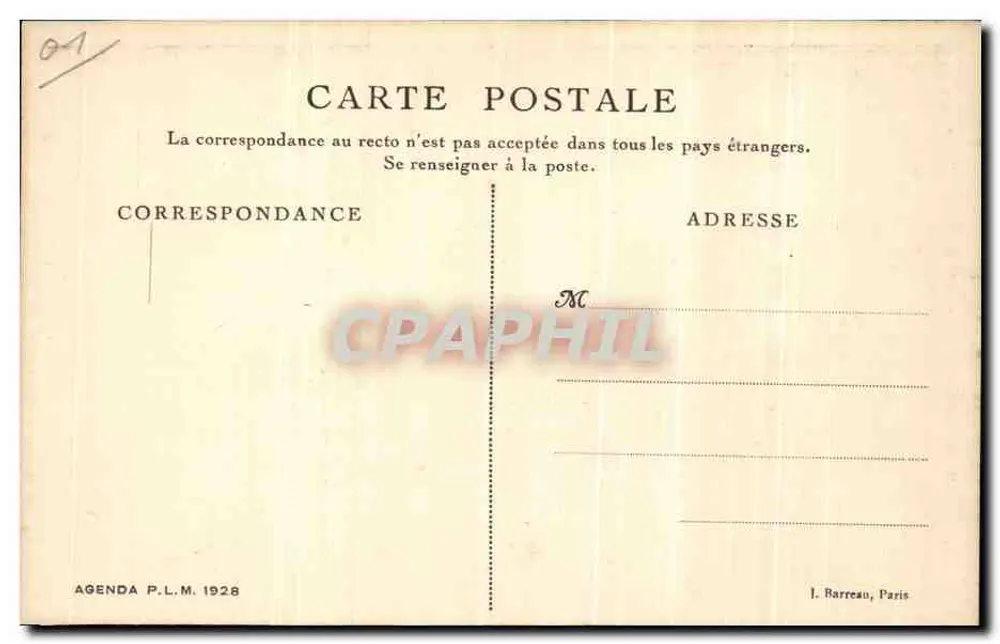Kirche von Brou: Grabmal von Marguerite de Bourbon — Bourg-en-Bresse — Agenda P.L.M. 1928 - Rückseite