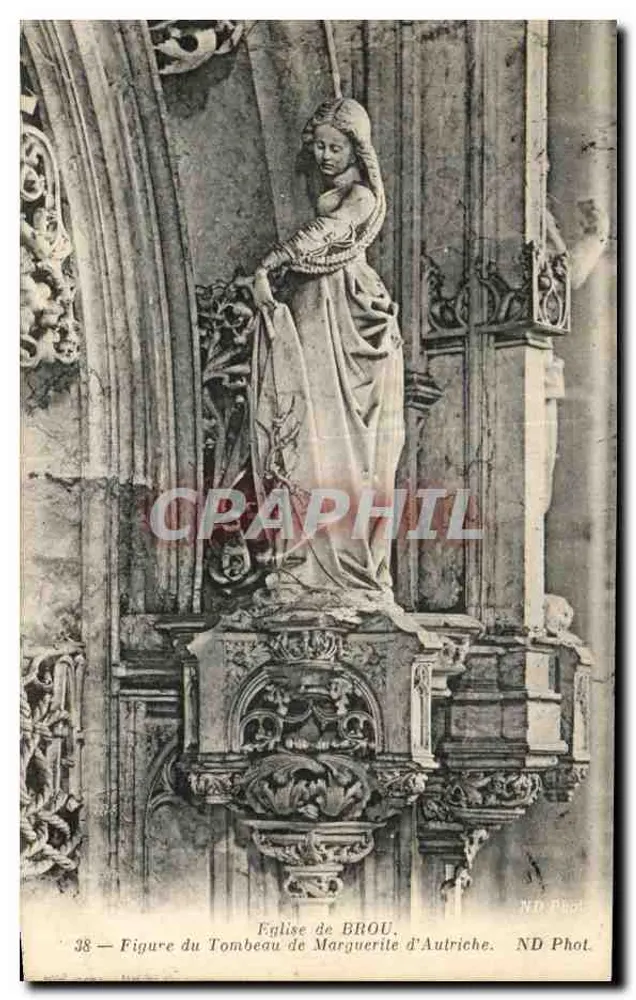 Kirche von Brou — Figur des Grabes von Marguerite d'Autriche — ND Fotografie - Vorderseite