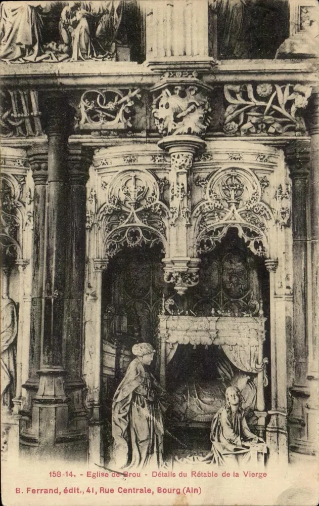 Details des Altarwerks der Jungfrau — Kirche von Brou — B. Ferrand, Verlag, 41, Rue Centrale, Bourg (Ain) - Vorderseite