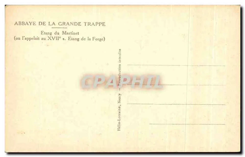 Abtei von la Grande Trappe — Étang du Martinet — Hélo-Lorraine, Nancy - Rückseite