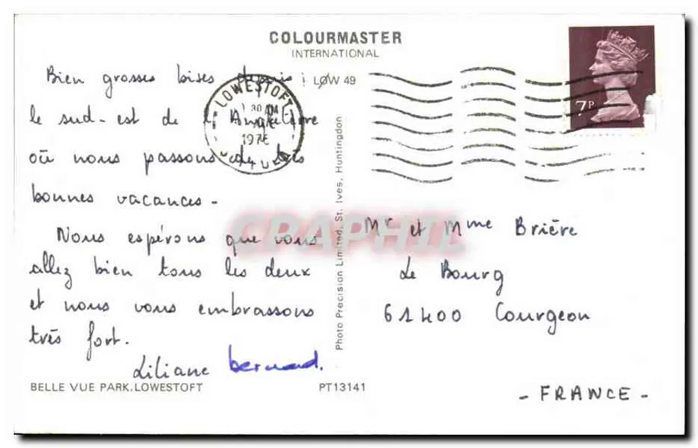 Belle Vue Park — Lowestoft — Colourmaster International - Verso