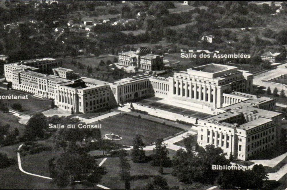 Palast der Vereinten Nationen — Luftbild der Hauptgebäude — Éditions Jaeger, Nr. 6177 - Vorderseite