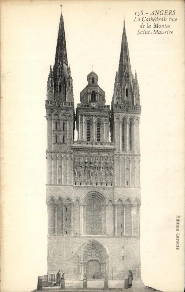 Angers — Die Kathedrale aus der Montée Saint-Maurice gesehen — Édition Larouite, n° 158 - Vorderseite