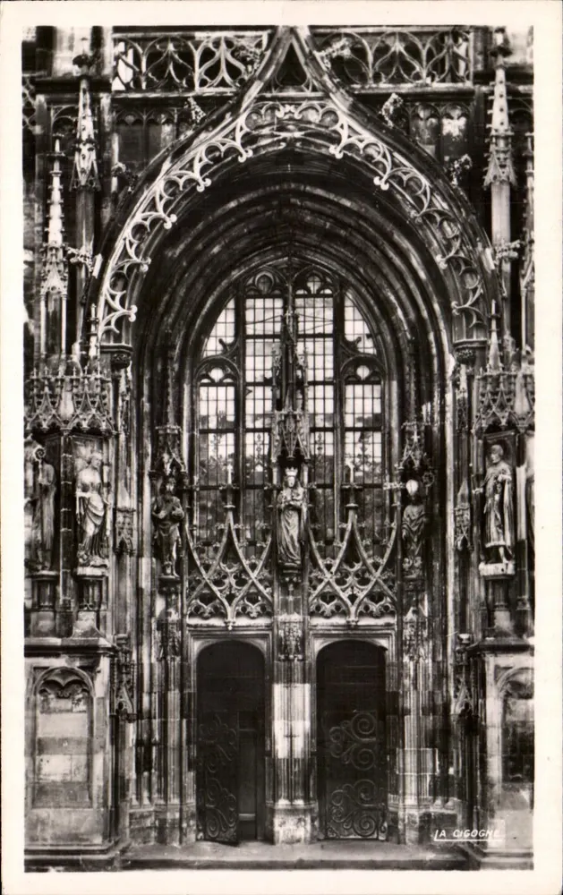 Thann — De kathedraal. Het zijdeur — Uitgave « La Cigogne » (André Laconta) - Voorkant