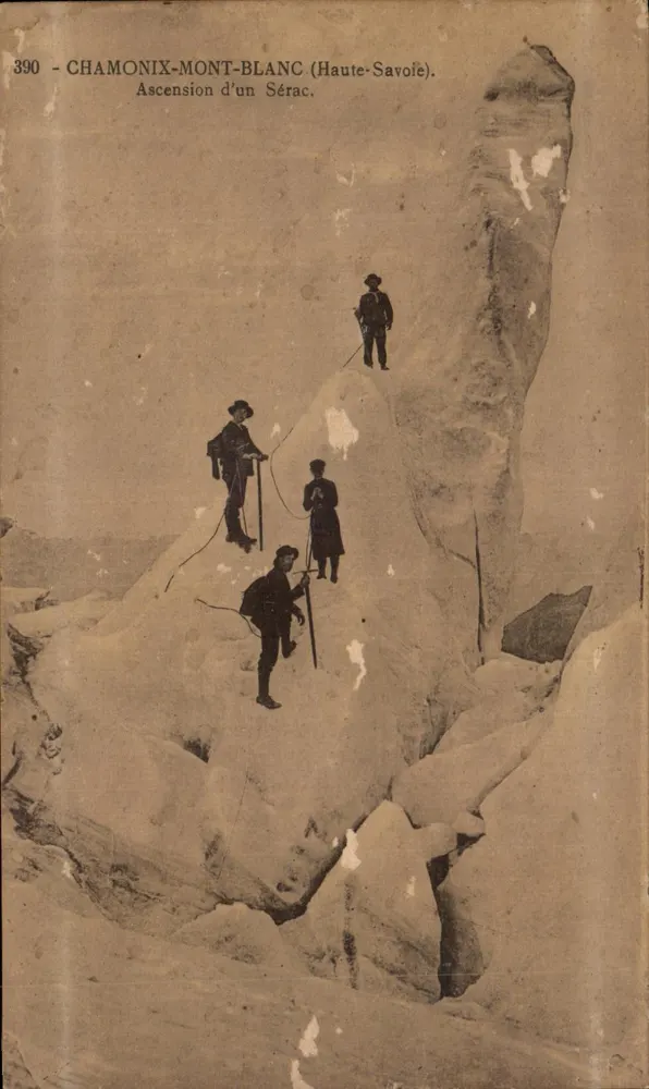 Chamonix-Mont-Blanc (Haute-Savoie) — Aufstieg auf einen Sérac — L. Fauréz, Verlag (Haute-Savoie), Nr. 390 - Vorderseite