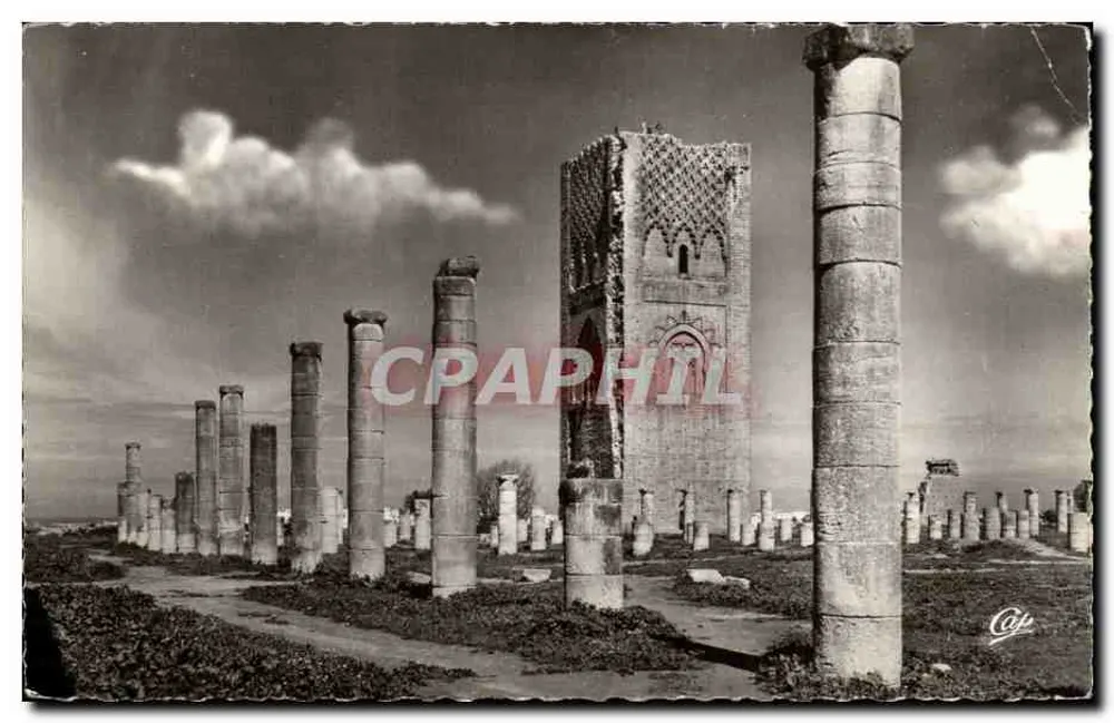 Rabat — Ansicht der Hassan-Turm unter den Ruinen — Cie des Arts Photomécaniques - Vorderseite
