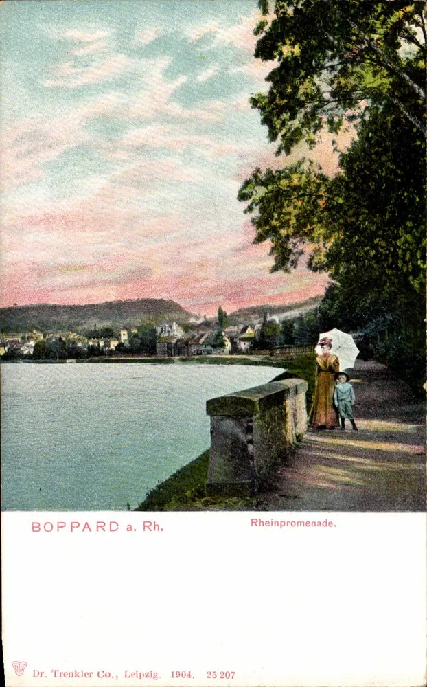 Boppard a. Rh. — Rheinpromenade — Dr. Trenkler Co., Leipzig, 25 207 - Recto
