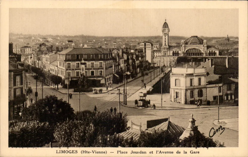 Limoges (Hte-Vienne) — Place Jourdan und Avenue de la Gare — Cimy - Vorderseite