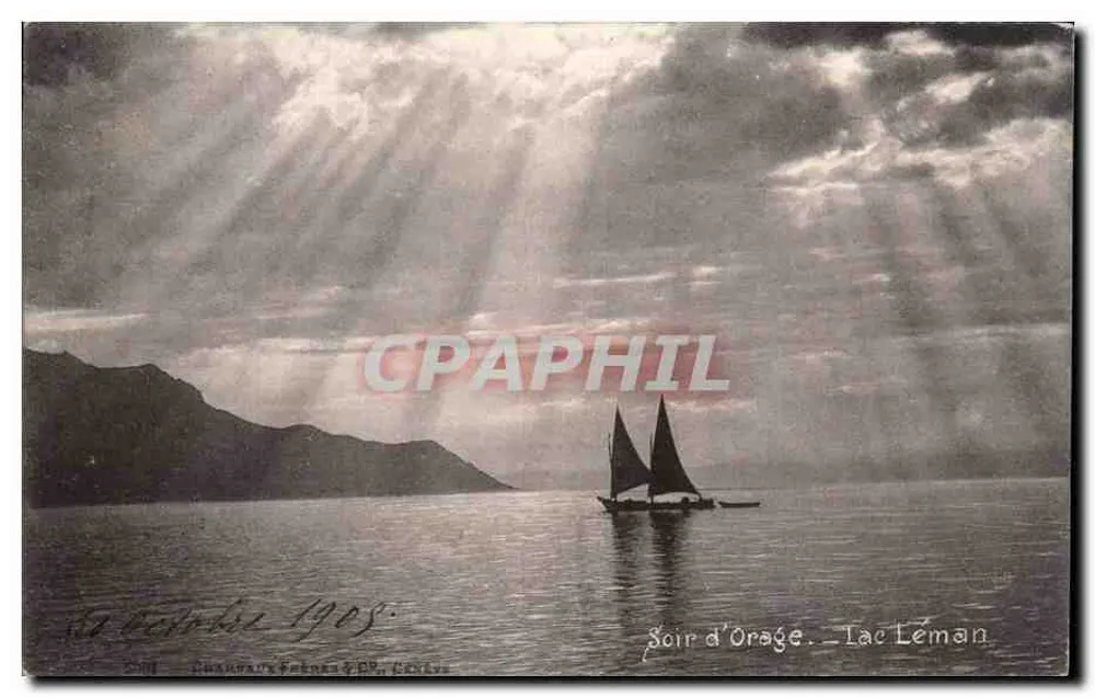 Noite de Tempestade — Lago Léman — Chaumaux Frères & Cie, Genebra - Frente