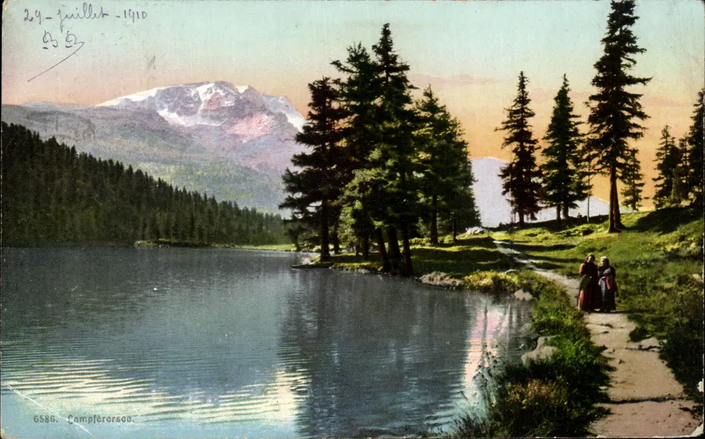 Lago de Campferose — vista lacustre com montanha nevada — editor Campferose, n° 6586 - Frente