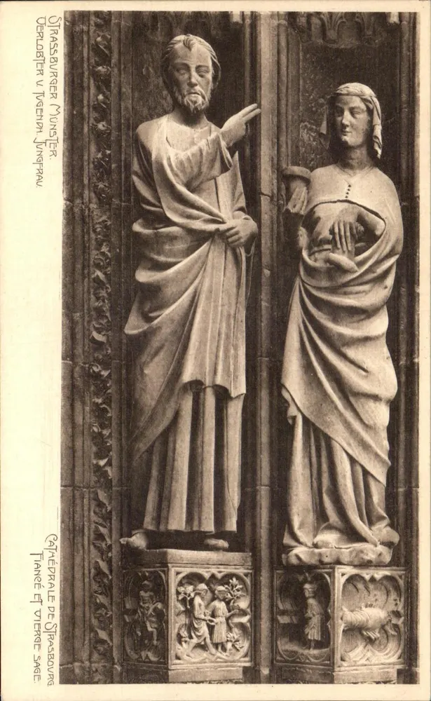 Statuen der Straßburger Kathedrale — Heilige Johanna von Arc und die Weise Jungfrau — Revue Alsacienne - Vorderseite