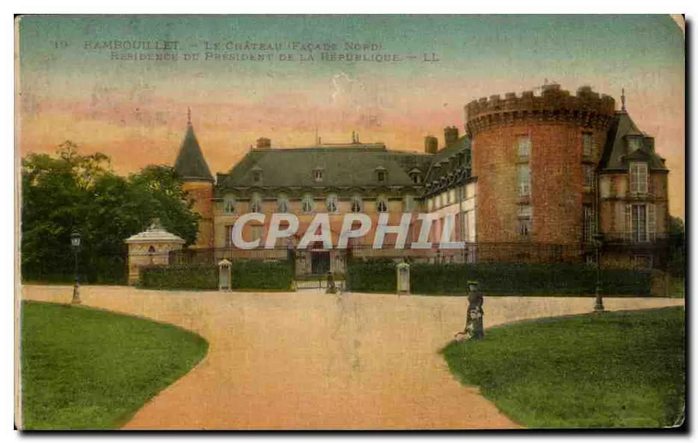 Rambouillet — Das Schloss (Nordfassade) — Wohnsitz des Präsidenten der Republik — LL - Vorderseite