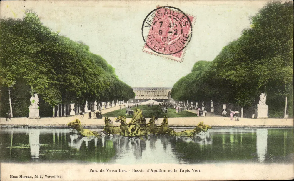 Schlosspark Versailles - Bassin d'Apollon und der Grün Teppich — Mme Moreau, Verlag, Versailles - Vorderseite