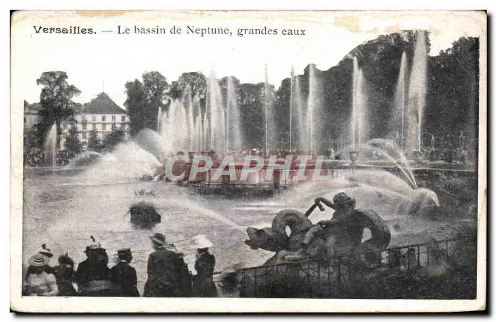 Versailles — Le bassin de Neptune, grandes eaux — G. B., édit. Versailles - Vorderseite