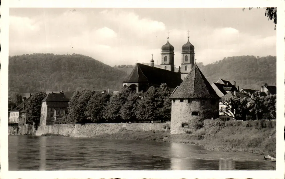 Sickingen am Hochrhein — église Saint-Frédégonde avec tour de guet — éditée par Echte Fotografie - Vorderseite