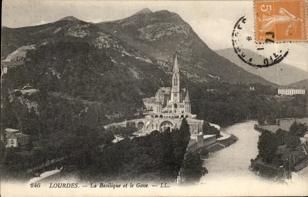 Lourdes — La Basílica y el Gave — LL. — n°246 - Anverso