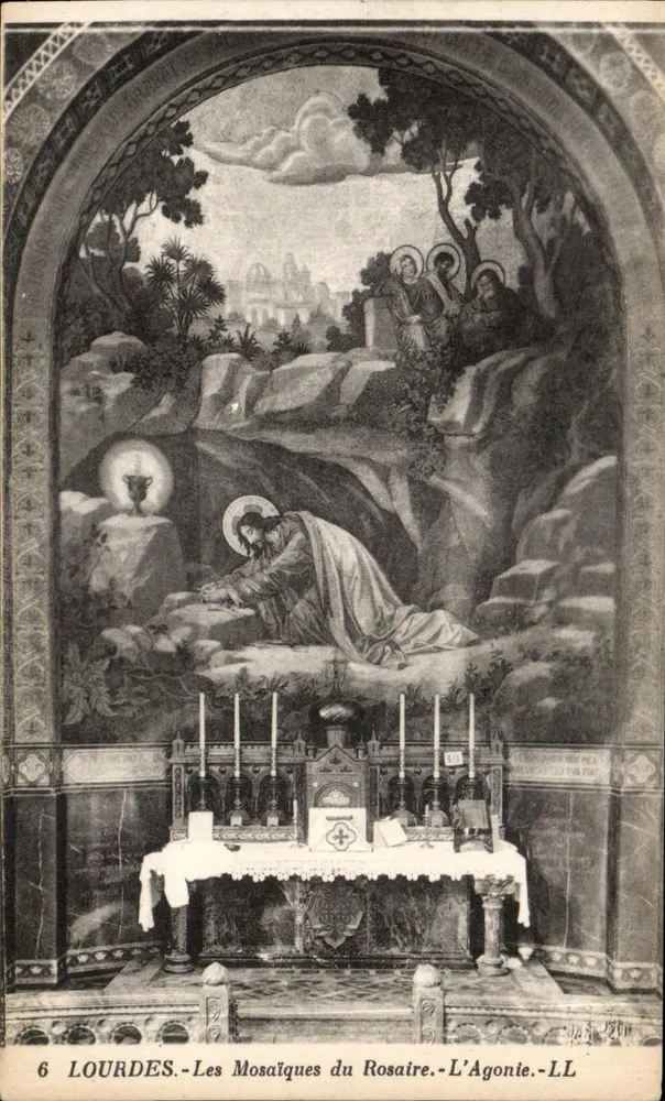 Lourdes - Die Rosenkranzmosaiken - Die Agonie - LL - Vorderseite