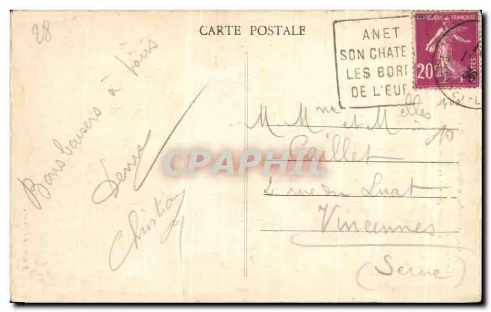 Capela do Castelo d'ANET (1545 a 1552) — editor não identificado, n° de série 134 - Verso