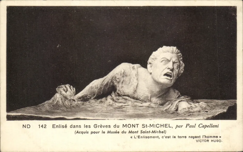 In den Schlickflächen von Mont Saint-Michel eingesunken — Skulptur von Paul Capellani — Verlag ND 142 - Vorderseite