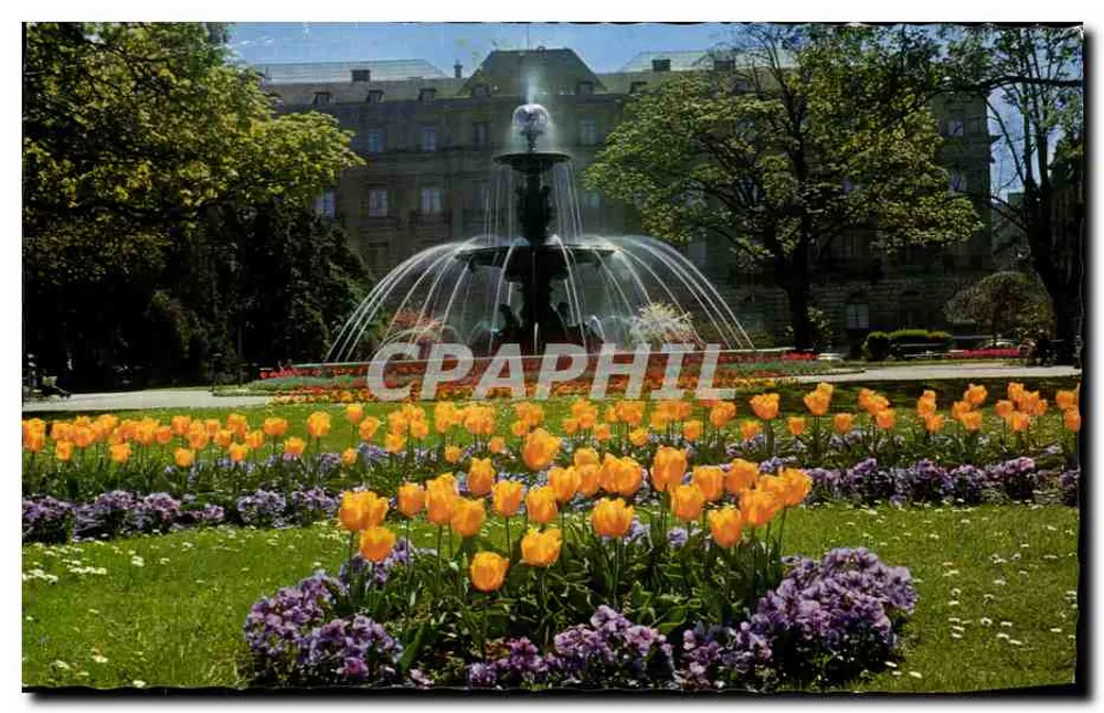 Genf — Die Fontäne im Englischen Garten — Bovey & Cie, Genf, n° 3051 - Vorderseite
